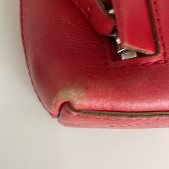 Club Monico Red Leather Shoulder Bag - Picture 8 of 11